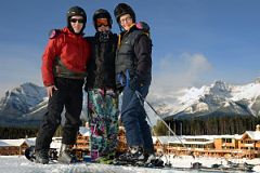 17 Jerome Ryan, Peter Ryan, Charlotte Ryan With Lake Louise Ski Lodge Behind